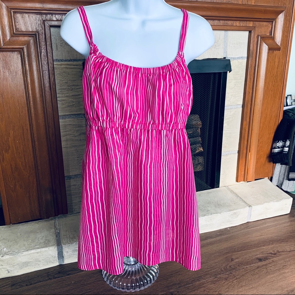 Banana Republic Pink White Stripped Tank Size L